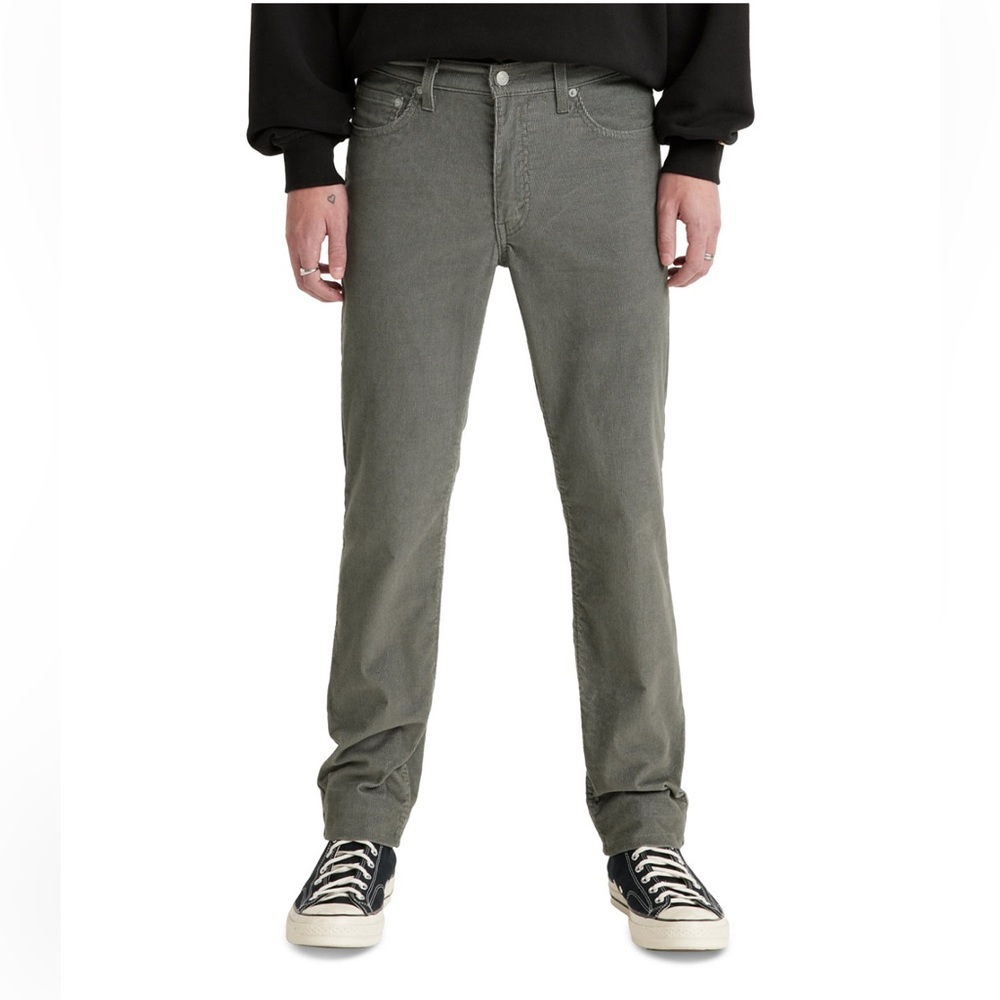 Levis 511 Slim-Fit Corduroy Pants Men's 34x30 militar greeen Stretch New